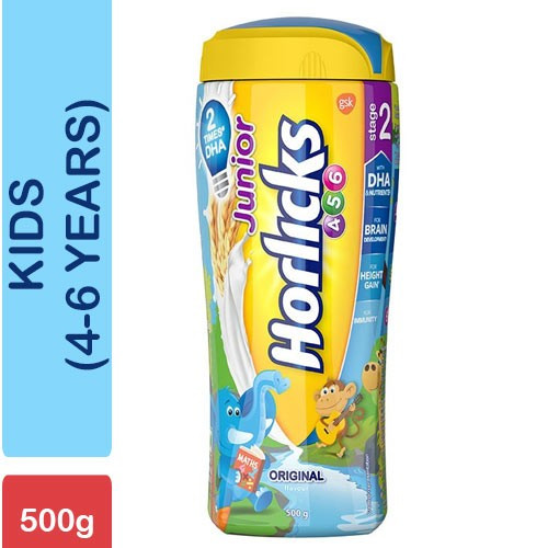 Junior Horlicks Stage 2, Original Flavour, 500g (4-6 Years) Gift