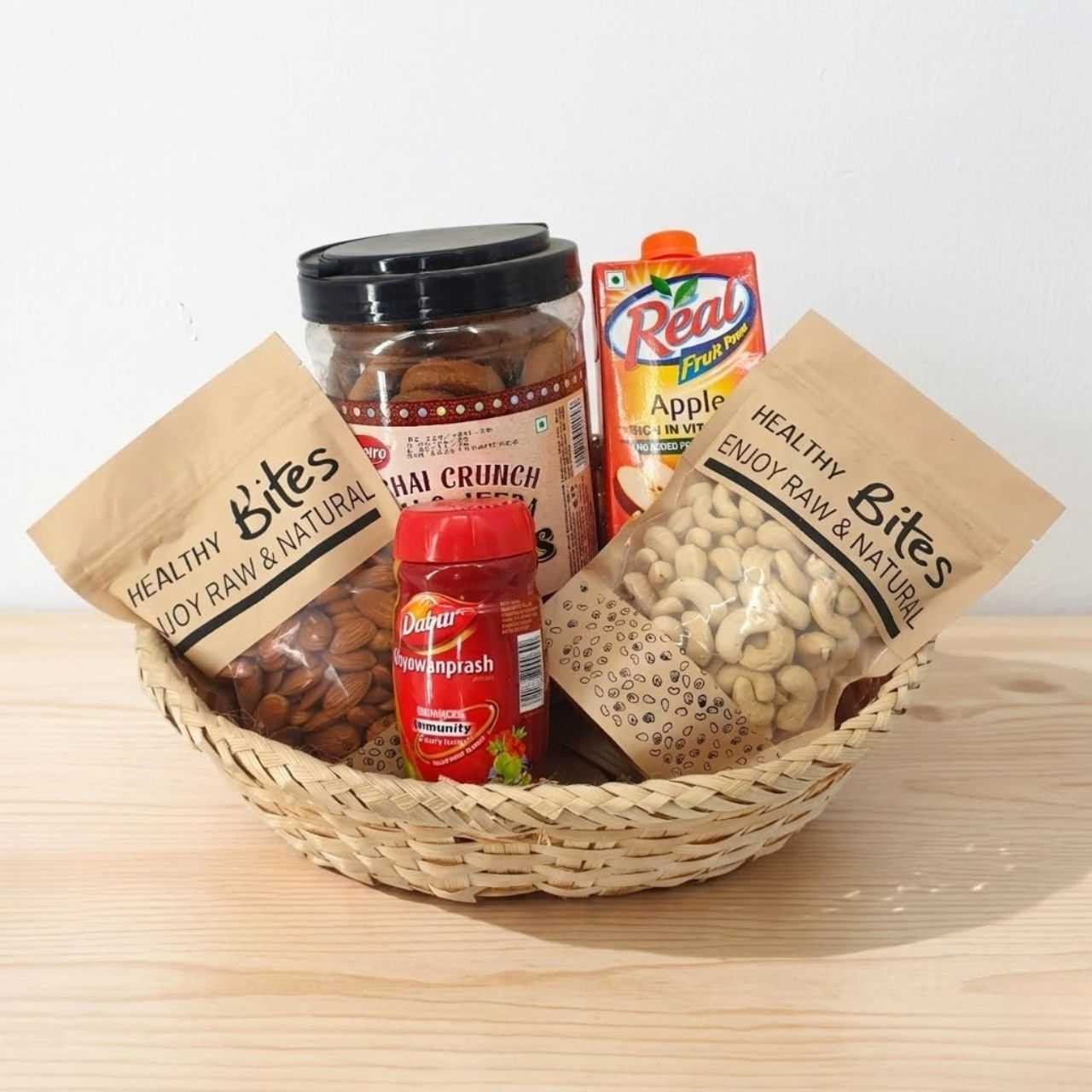 Healthy Wellness Gift Basket with Dry Fruits & Juice Gift to Nepal ...