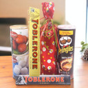 Delightful Combo of Sweet Wine, Sweets, Chocolate & Chips