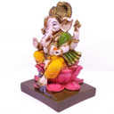 Lord Ganesha Sitting on Lotus Marble Statue