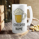 Personalized Name in Frosted Glass Beer Mug