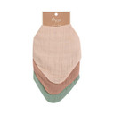 Crane Baby Muslin 3Pc Bib Set - Rose
