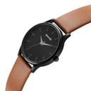 Sonata Quartz Analog Black Dial Leather Strap Men's Watch -77105NL09
