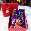 Chocolates Delight Gift Box with Teddy Keyring Gift Combo