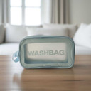 Medium Size Transparent Wash Bag in Sky Blue MUP-08