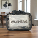 Medium Size Transparent Wash Bag in Black MUP-11