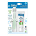 Dr.Brown's Infant-to-Toddler Toothbrush, Mint Elephant, with Strawberry Toothpaste, 1.4 oz/40g HG036
