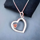 Sweetheart Red Stone Silver Love Pendant (Silver Necklace Included)