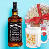 Jack Daniel's Whiskey 1000ml, Dry Nuts and Mug For Dad