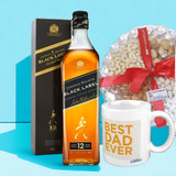 JW Black Label Whisky 750ml With Best Dad Mug & Assorted Dry Nuts Tray