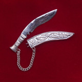 Silver Khukuri Brooch for Men