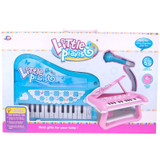 Little Piano with Stand and Mike - Battery Operated - Blue