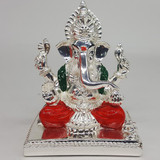 Silver Wax Lord Ganesh ji Idol- (3.5'' Tall)