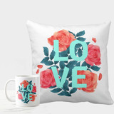 Love Printed Cushion And Coffee Mug