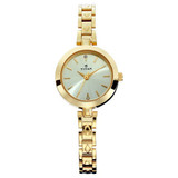 Titan Champagne Dial Golden Analog Women's Watch - 2598YM01
