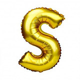 Foil Balloon Alphabet "S" - Bright Golden