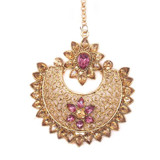 Traditional Pink Stone Sirbandi / Mang Tika Traditional Pink Stone Sirbandi / Mang Tika