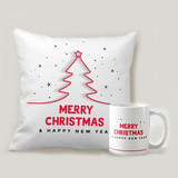 Merry Christmas Printed Cushion And Coffee Mug