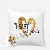 My Heart is Yours Printed Cushion And Coffee Mug