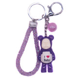 I Love Baby Design Keyring- Purple