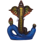 Multicolour Antique Ganesh ji Face Idol (Blue & Brown)