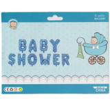 Baby Shower Blue Foil Balloon Banner - 10 pcs 17"