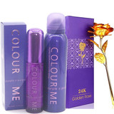 24K Gold Rose with Colour Me Purple Perfume Set