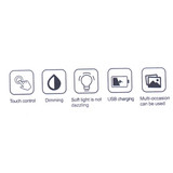 Flower Design Intelligent Touch Desk Lamp- White