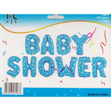 Baby Shower Blue Foil Balloon Banner - 10 pcs 16"