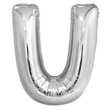 Foil Balloon Alphabet "U" - Silver