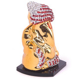 Decorative Golden Ganesh Statue - Red