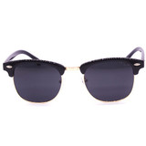 Half Rim Wayfarer Shaped Black Sunglasses