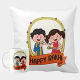 Rakhi Special Printed Cushion & Mug Gift