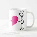Couple Connected with Heart Mug Set