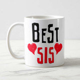 "Best Sis" Printed Cushion & Mug