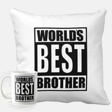 "World's Best Brother" Printed Cushion & Mug