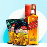 JW Red Label 1000ml With Haldiram's Snacks Combo