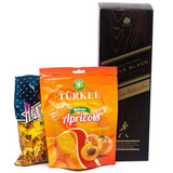 Dried Apricots With Snacks & JW Double Black Whisky Dried Apricots With Snacks & JW Double Black Whisky