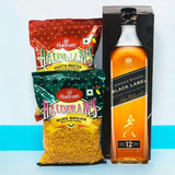 JW Black Label Whisky 750ml With Namkeen Snacks