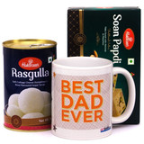 Best Dad Ever Printed Mug With Sweets