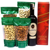 JW Red Label With Red Sweet Wine & Dry Nuts