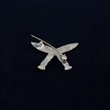 Metal Double Khukuri Brooch for Men