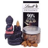 Buddha Incense Burner Fountain Set With Lindt Dark Chocolate
