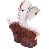 White Ganesh ji Trunk Statue 11''