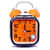 Orange Dial Square Shaped Alarm Clock 4.8''
