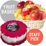 Seasonal Mix Fruits Basket & Red Velvet Cake Combo