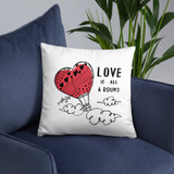 ''Love Is All Around'' Printed Cushion Gift