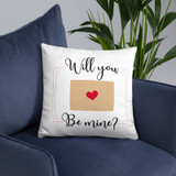 ''Will You Be Mine?'' Printed Cushion Gift
