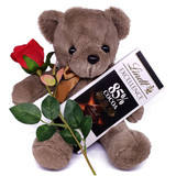 Teddy with Chocolate & Rose Gift Combo
