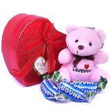 Miniature Chocolates & Cute Teddy in Red Heart Box